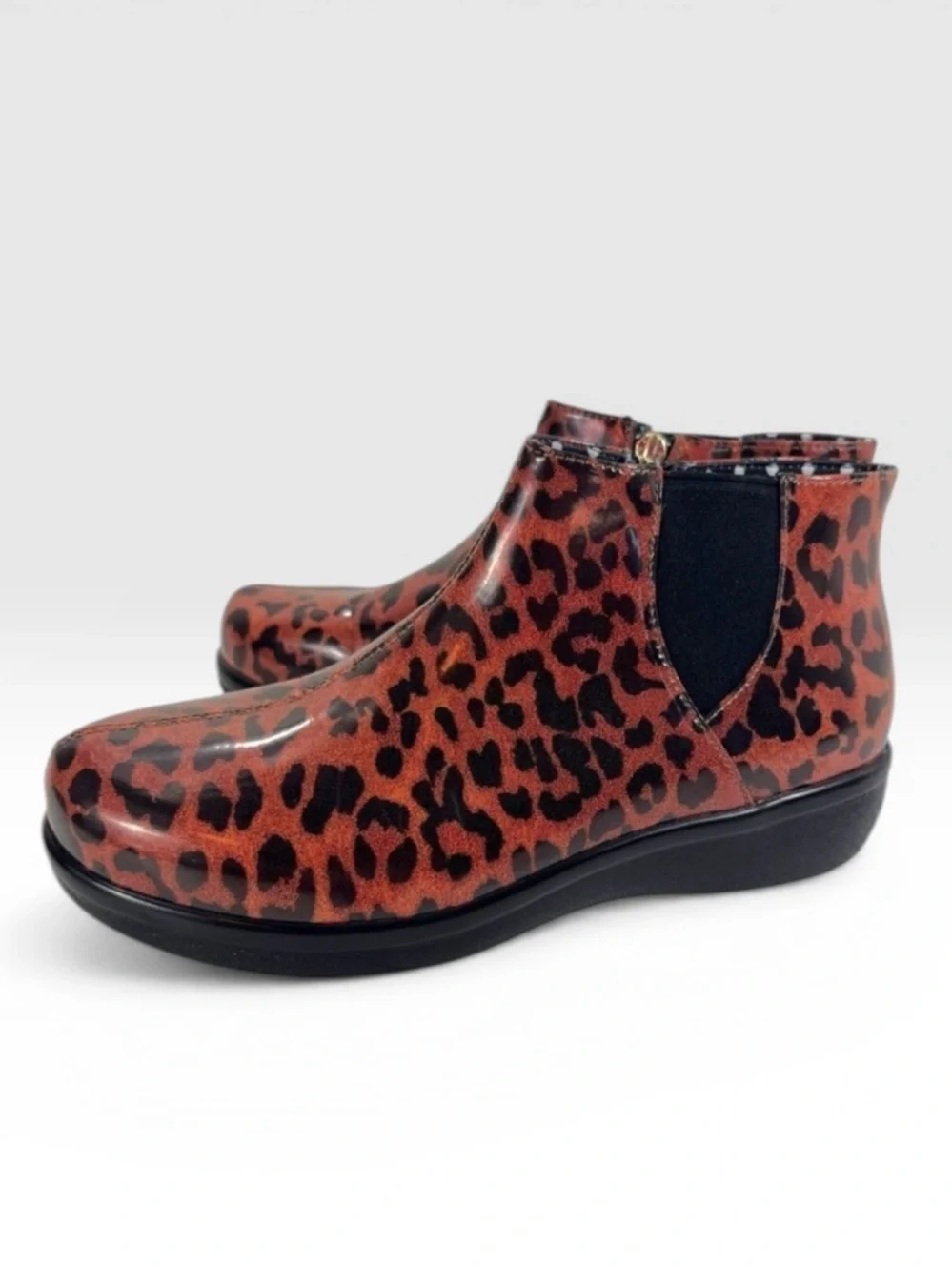 Alegria Leopard Climatease Ankle Rain Boot